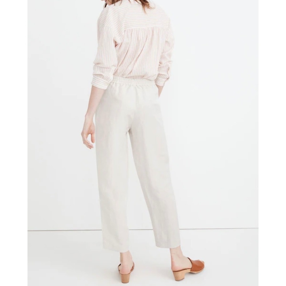 Madewell Linen Blend Track Trousers Heathered Natural Beige Size Medium - Picture 2 of 11